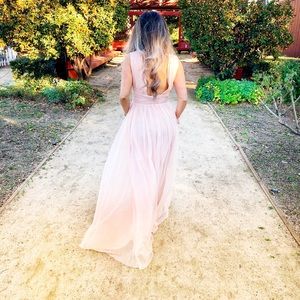 Pink mesh tulle dress